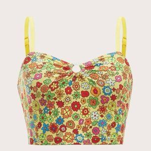 SHEIN Plus Floral  Print Crop Cami Top